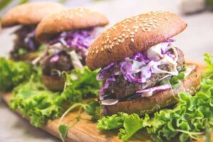 Local Grass-Fed Beef Burgers with Simple Slaw