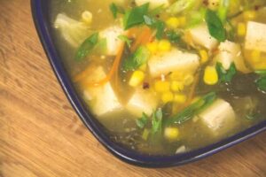 Asian Hot & Sour Corn & Tofu Soup