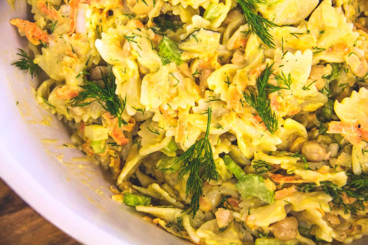 Featured Recipe Chickpea Tuna Pasta Salad (Fishless, Vegan)