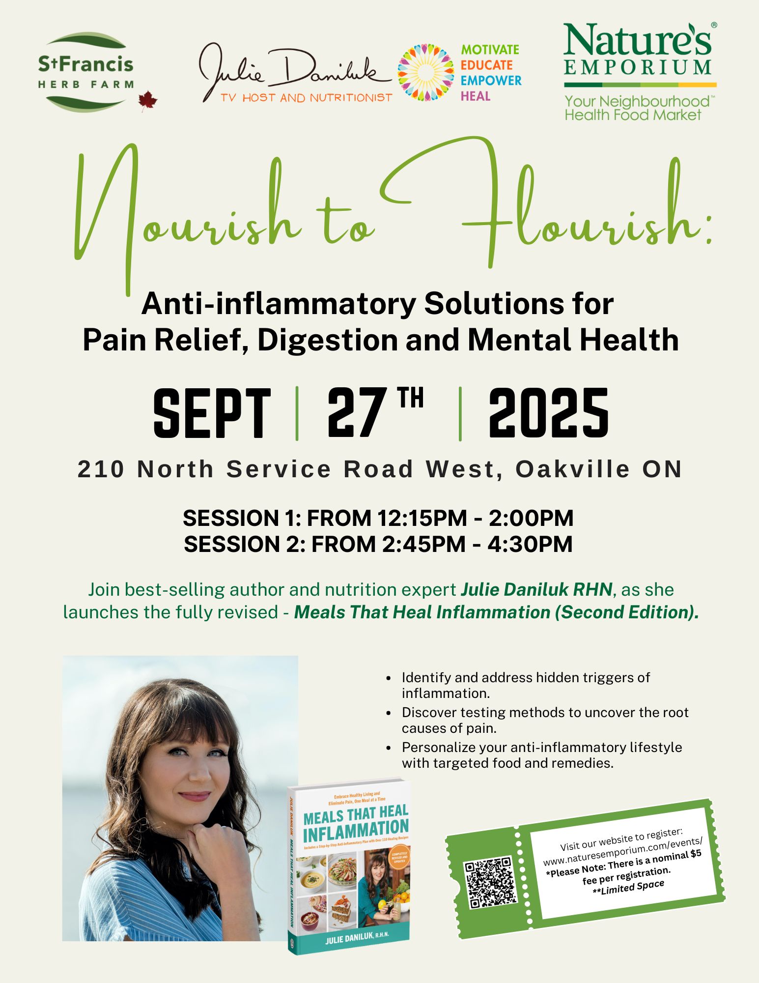 Julie Daniluk Nourish to Flourish – Event Poster