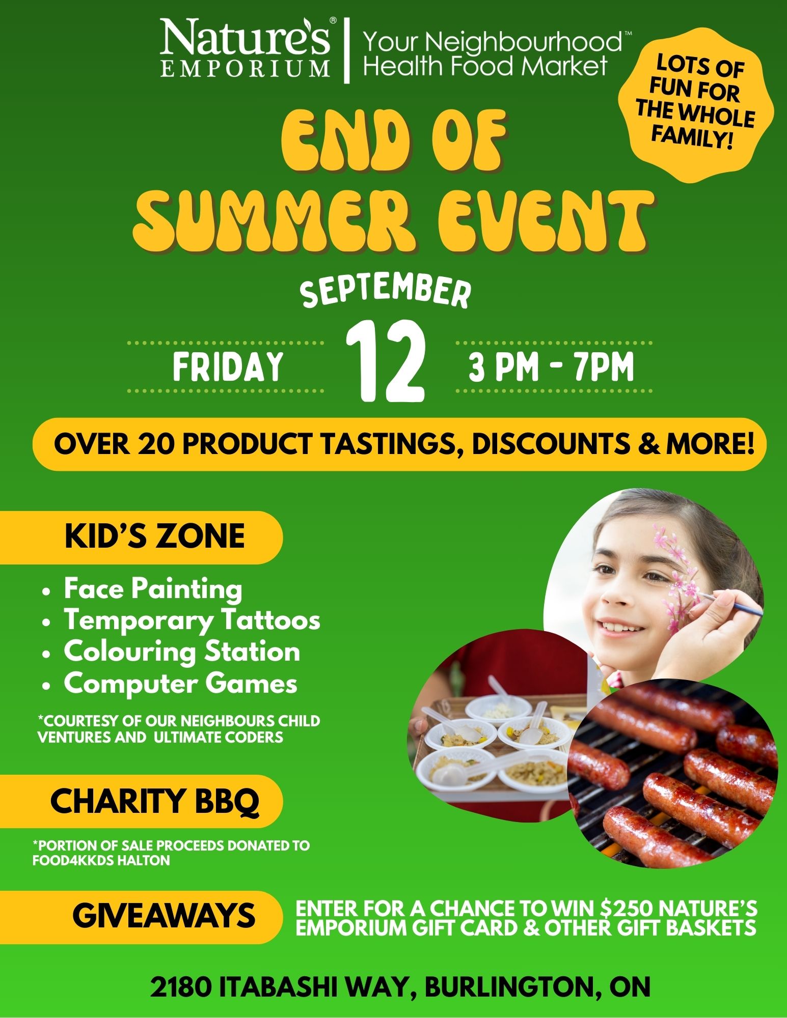 Nature’s Burlington End of Summer Event A4 8.5×11